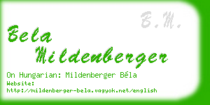 bela mildenberger business card